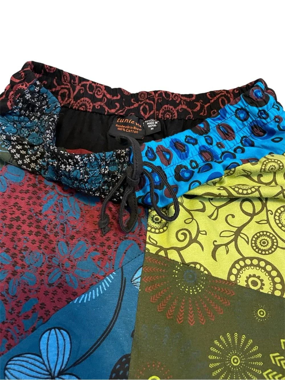 Lunie Va Patchwork style boho hippie midi skirt